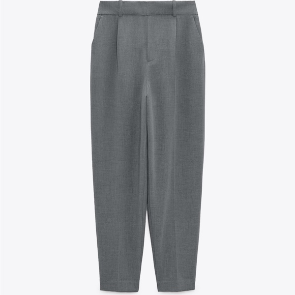 ZARA PLEATED MENSWEAR STYLE PANTS - GRAY - Picture 7 of 7